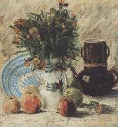 Vincent Van Gogh Vase with Flowers Coffeepot and Fruit (nn04) oil painting picture wholesale